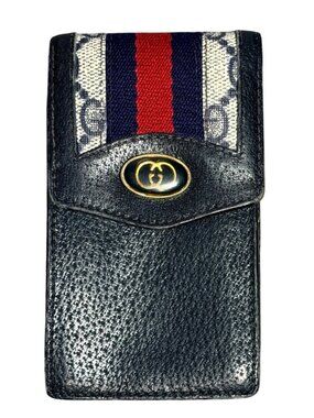 Gucci Vintage Anniversary Collection Black Leather Sherry Line Cigarette Case